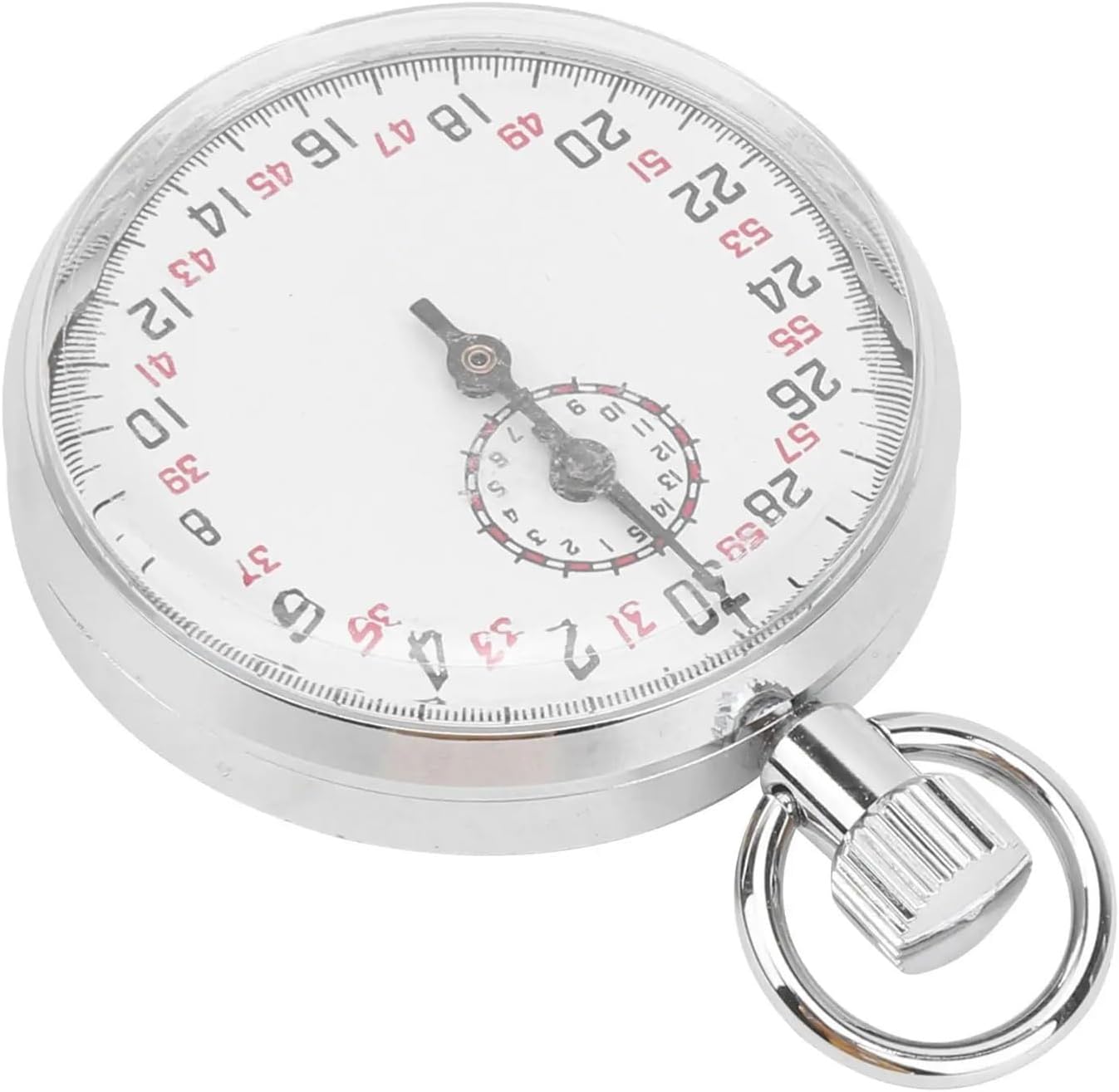 J12001 Round Mechanical Stopwatch - Sports Chronograph Timer for Running and Physics Teaching