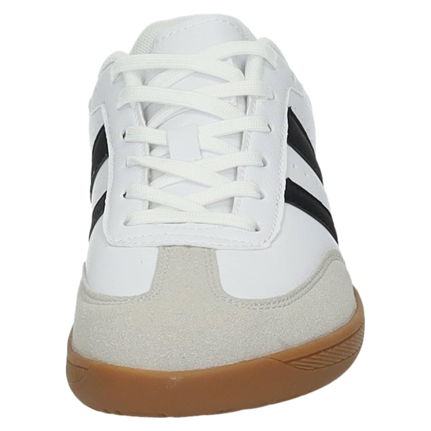 DEMAX 7-1227B2 Zapatillas Deportivas respetuosas para Mujer Blancas con Detalles Negros y Plantilla Double Memory Foam Mujer Deportivos