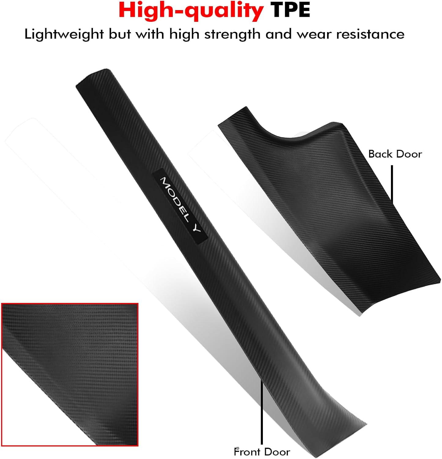 PM Auto Door Sill Trim Protector for Tesla Model Y 2020-2024 Accessories Vehicles Automotive Door Entry Guard Scuff Plate Hallway Protector