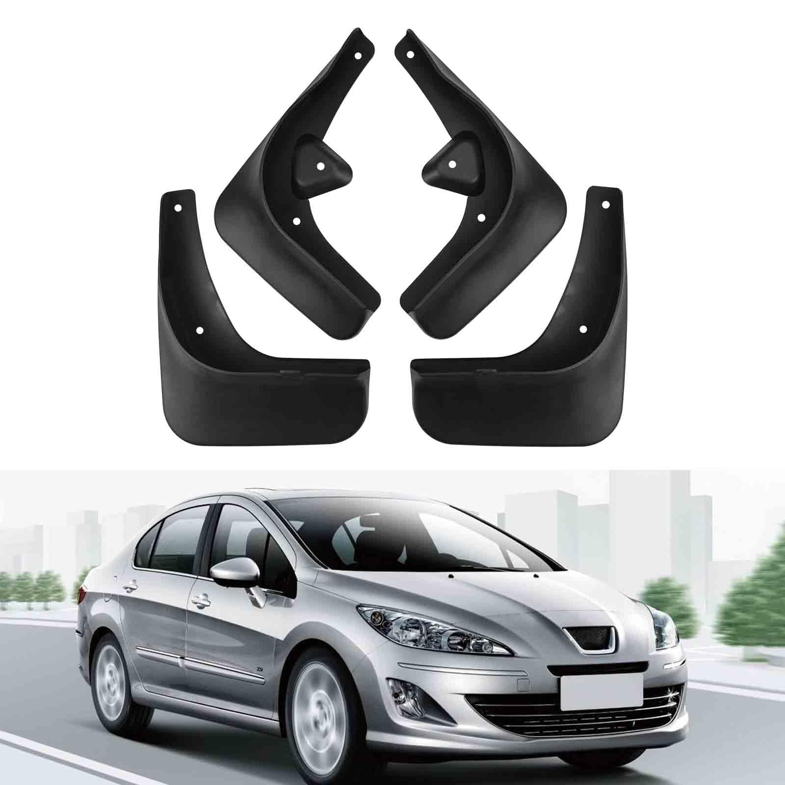 YPSBBHD Car Mud Flaps Fender Splash Guards, Compatible with Peugeot 408 2010-2013, Splashproof Exterior Accessories for Car Wheel Protector