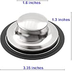 Garbage Disposal Stopper, 3.35 inch Kitchen Sink Stopper, Stainless Steel Universal Garbage Disposal Sink Drain Plug Cover for Insinkerator, Kitchenaid, Kohler, Waste King