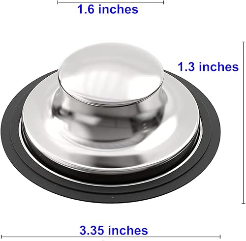 Miniatura 9 de Tapón de fregadero de cocina de 3.35 pulgadas para tapón de eliminación de basura, tapón de eliminación de basura inoxidable para drenaje de cocina
