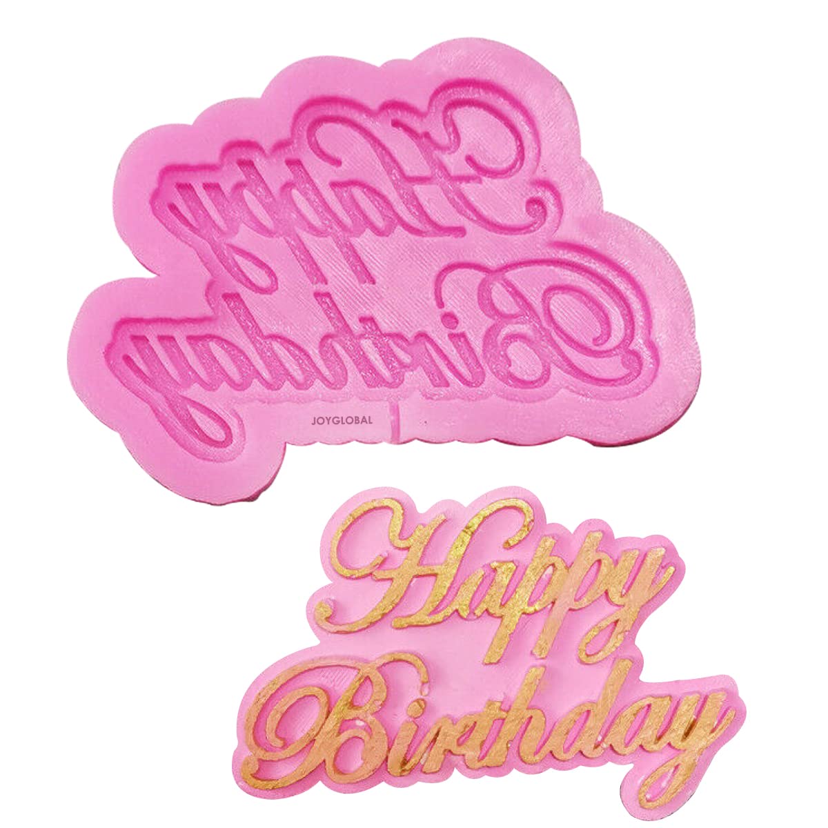 JoyGlobalSilicone Cursive Happy Birthday Mould