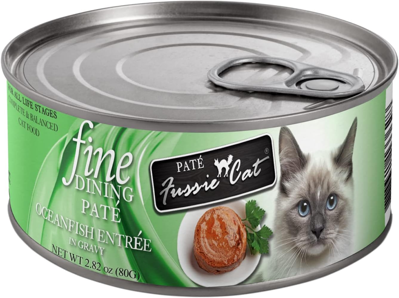 Fussie Cat Fine Dining Pate Wet Food - 2.8 Oz. Cans, Variety Flavor Pack of 12 with HS Can Lid