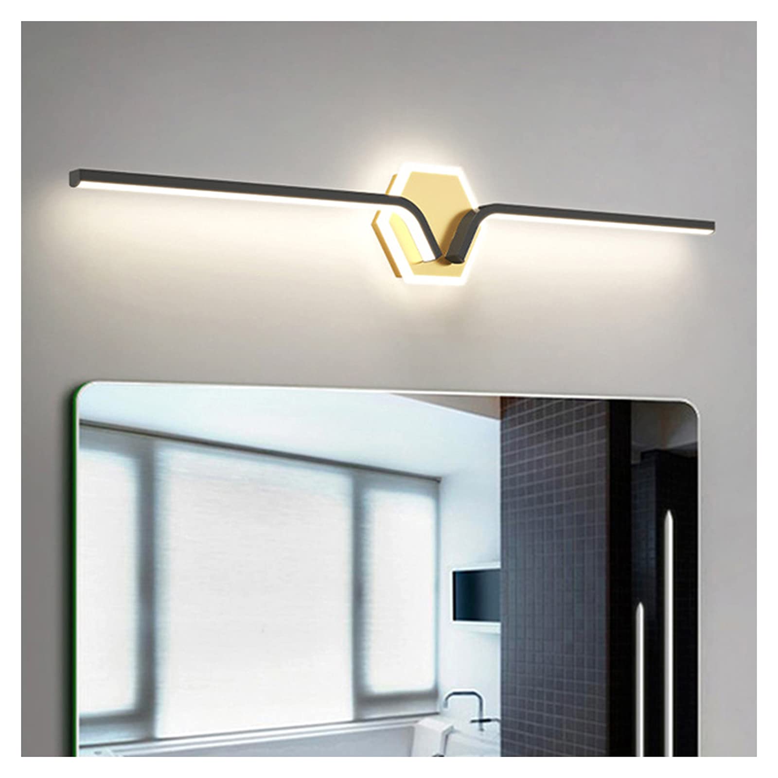 MERTNK Bath Mirror Lamps Simple 80Cm Mirror Front Light European and American Style Creative Home Art Bathroom Waterproof Fog Dressing Table Makeup Energy Saving Eye Protection Led Wall Light/Three-C