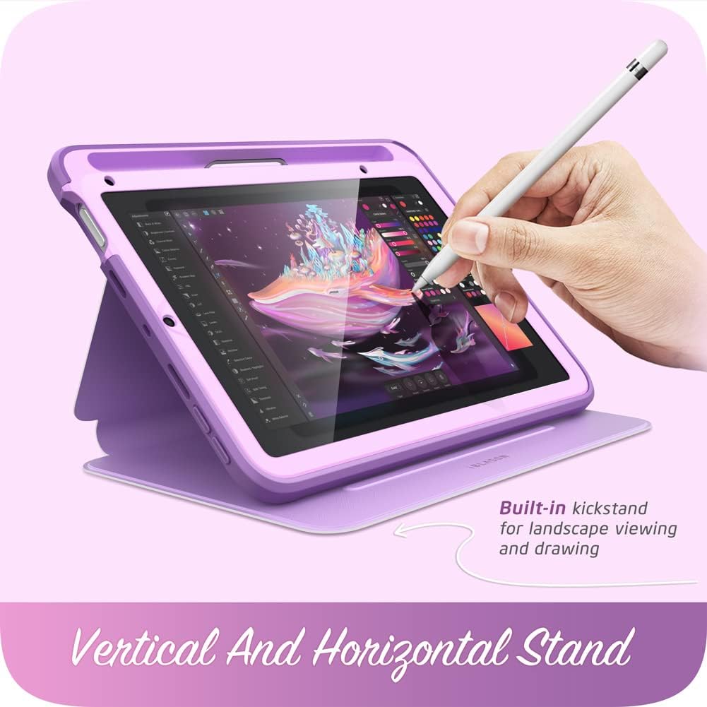 i-Blason Cosmo Case Designed for iPad Mini 6 Case 8.3 inch (2021), Full-Body Trifold with Built-in Screen Protector Protective Smart Cover with Auto Sleep/Wake & Pencil Holder (Ameth)
