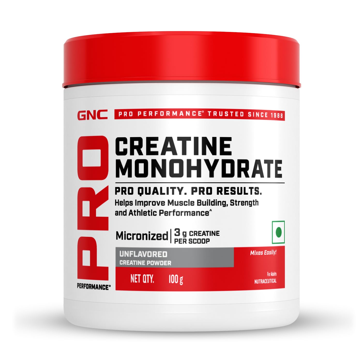GNC Pro Performance Creatine Monohydrate with Black shaker - 3000mg Creatine Per Scoop | Micronized for Faster Absorption | Boosts Energy, Muscle Volume & Performance | Gluten-Free | Unflavored | 100gm — Amazon image 13