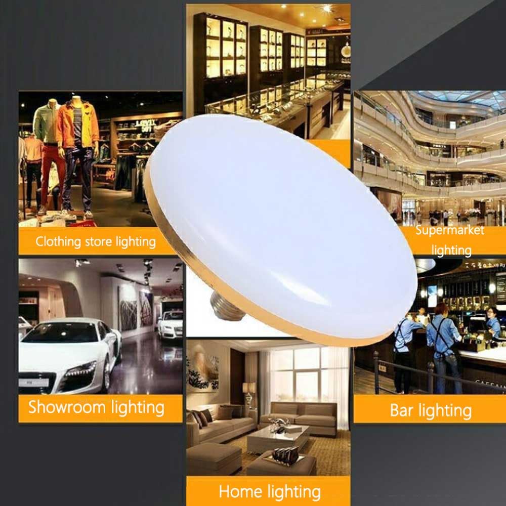 Paquete de 10 Bombillas Led E27 de Bajo Consumo, Bombillas Led de Alta Potencia de 70 W, Bombillas Demento Led, Base E27 de Luz Diurna de 6000 K-6500 K, Lámpara de Disco de Luz Blanca/Yellow