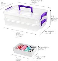 Vista 2 de IRIS USA - Envases de almacenamiento de plástico de 9 cuartos de galón con tapas, 1 paquete, pequeño organizador de arte y suministros de oficina