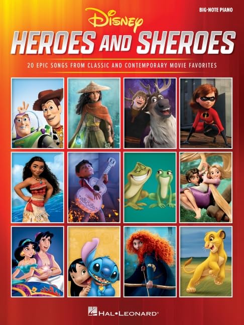 Partition Disney Heroes Big-note pour piano avec de grandes notes faciles à lire et paroles