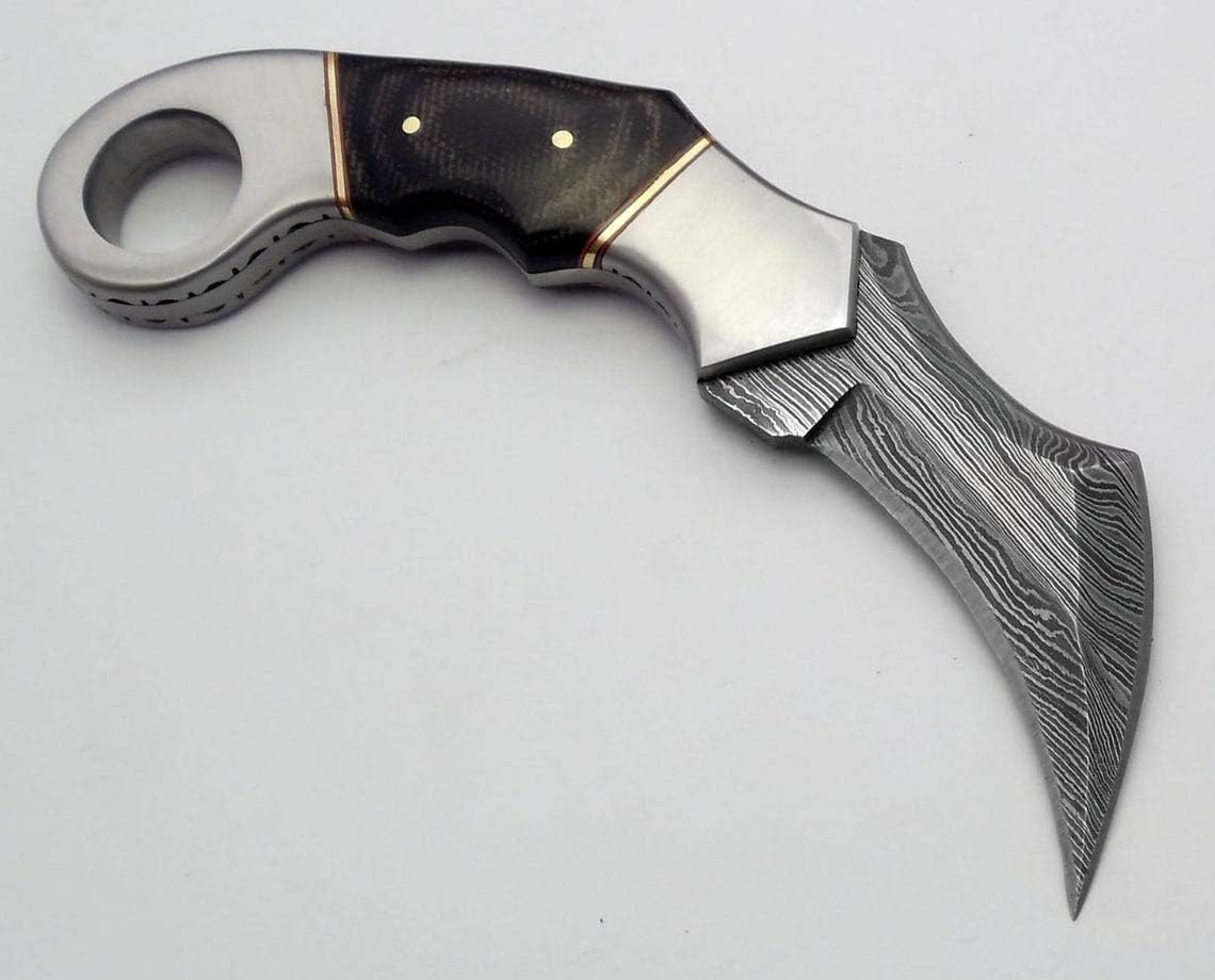 KE-0442-HK 10" Custom Handmade Damascus steel Hunting Knife Karambit Knife Hand Forged Hunting Karambit Knife/Cutting Tool/Camping/Bushcraft Knife