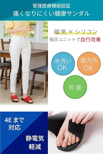 Amazon.co.jp: [JKプラン] ルームシューズ 健康サンダル ツボ押し 黒