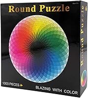 Vista 1 de Moruska 1000 Piece Puzzles for Adults Teen - Gradient Color Rainbow Large Round Jigsaw Puzzle Difficult and Challenge