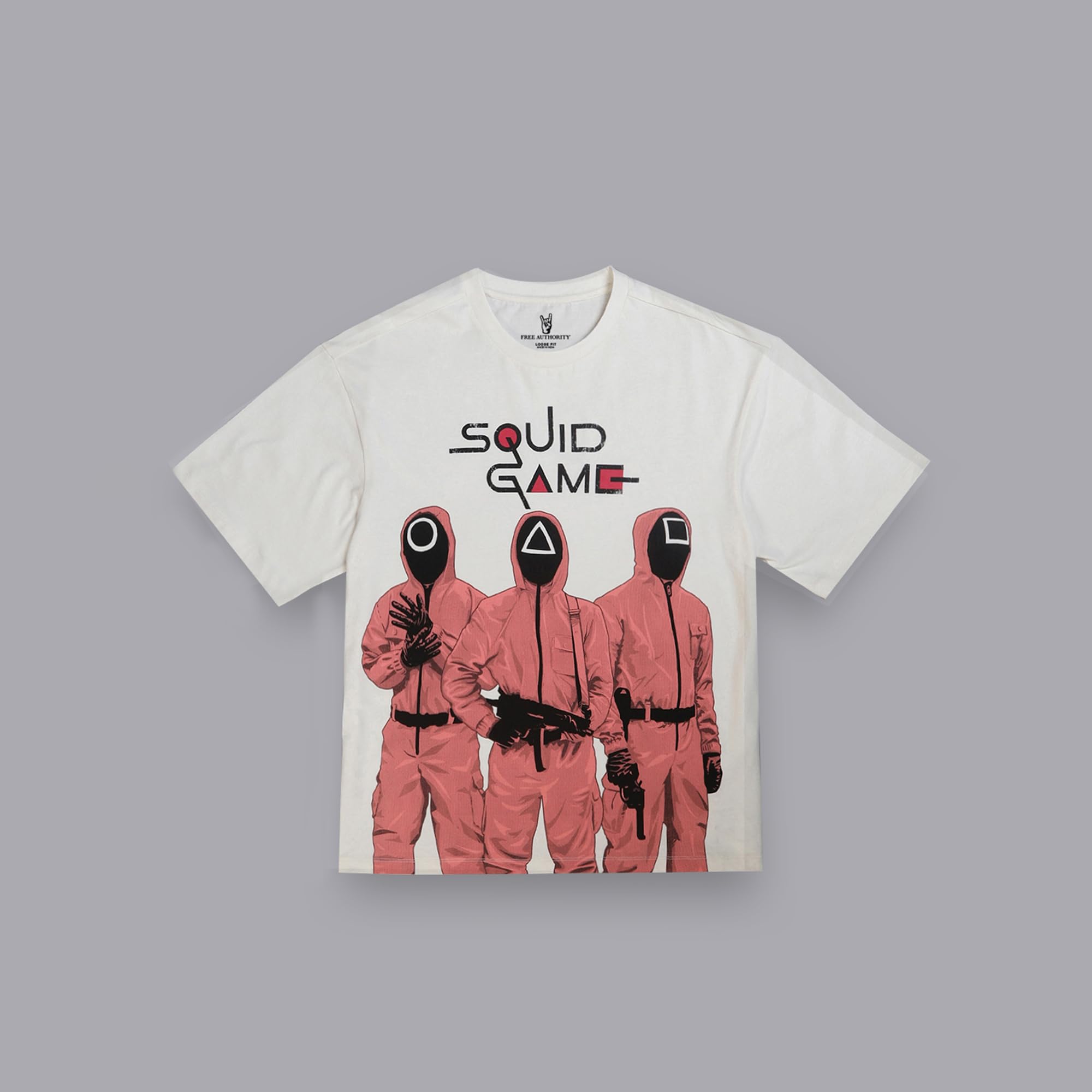 Free Authority Camiseta oficial del juego del calamar para hombre, de media manga, cuello redondo, estampado gráfico, de algodón, ajuste holgado