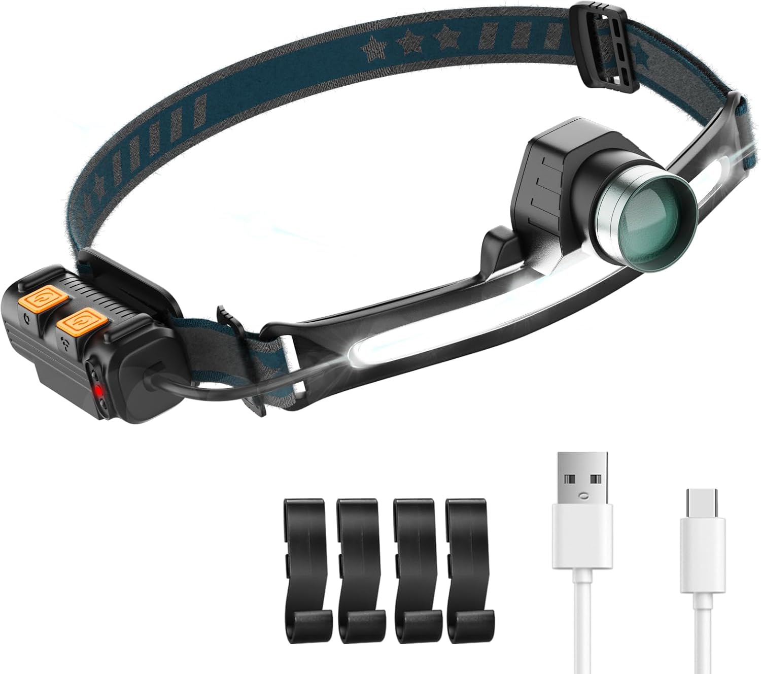 PEMOTech Headlamp Rechargeable, LED Headlamp, Head Lights for Forehead