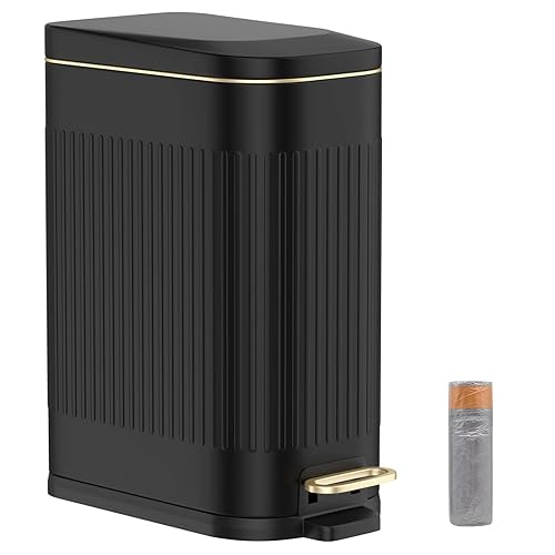 BETHEBEST Bote de basura de 15 litros4 galones con tapa de cierre suave, cubo de basura de acero inoxidable con papelera extraíble, cubo de basura