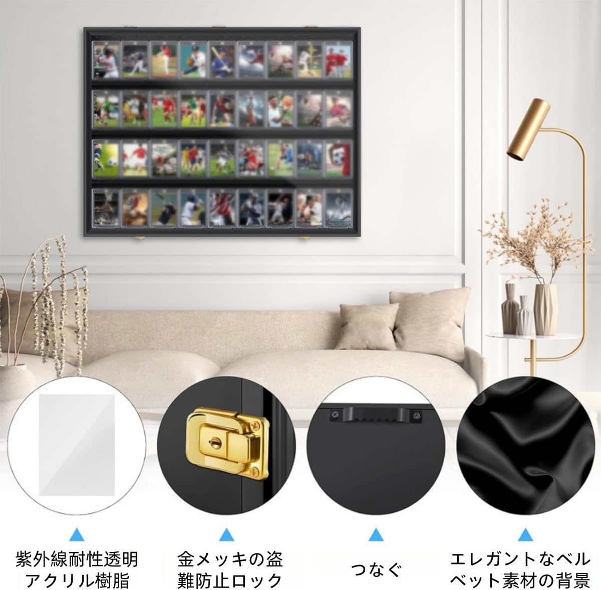 Suzapiwスポーツカード収納ラック、カード収納、透明アクリルディスプレイボックス、スターカード、ゲームカード、フットボールとバス