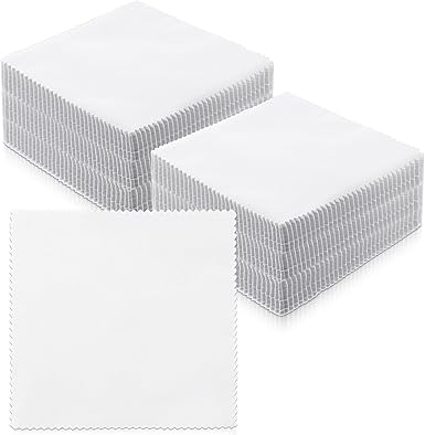 100 Pack 5-inch Cotton Fabric Squares, 5″ Precut Cotton Fabric Squares, Solids White Charm Pack, White