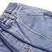 KIDSCOOL SPACE 6-Pocket Girls Wide-Leg Denim Pants, 5-14T Ribbed Waist with D-Ring Loops & String Cargo Jeans,Light Blue,6-7 Years