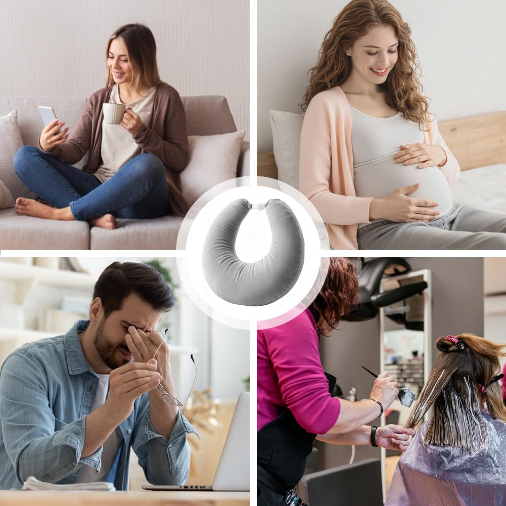 Ergonomiczna poduszka Crealis, poduszka podpierająca, poduszka do szydełkowania, poduszka podpierająca, poduszka do gier, ergonomiczna, lekka, przenośna, łagodzi napięcia (kolor szary)