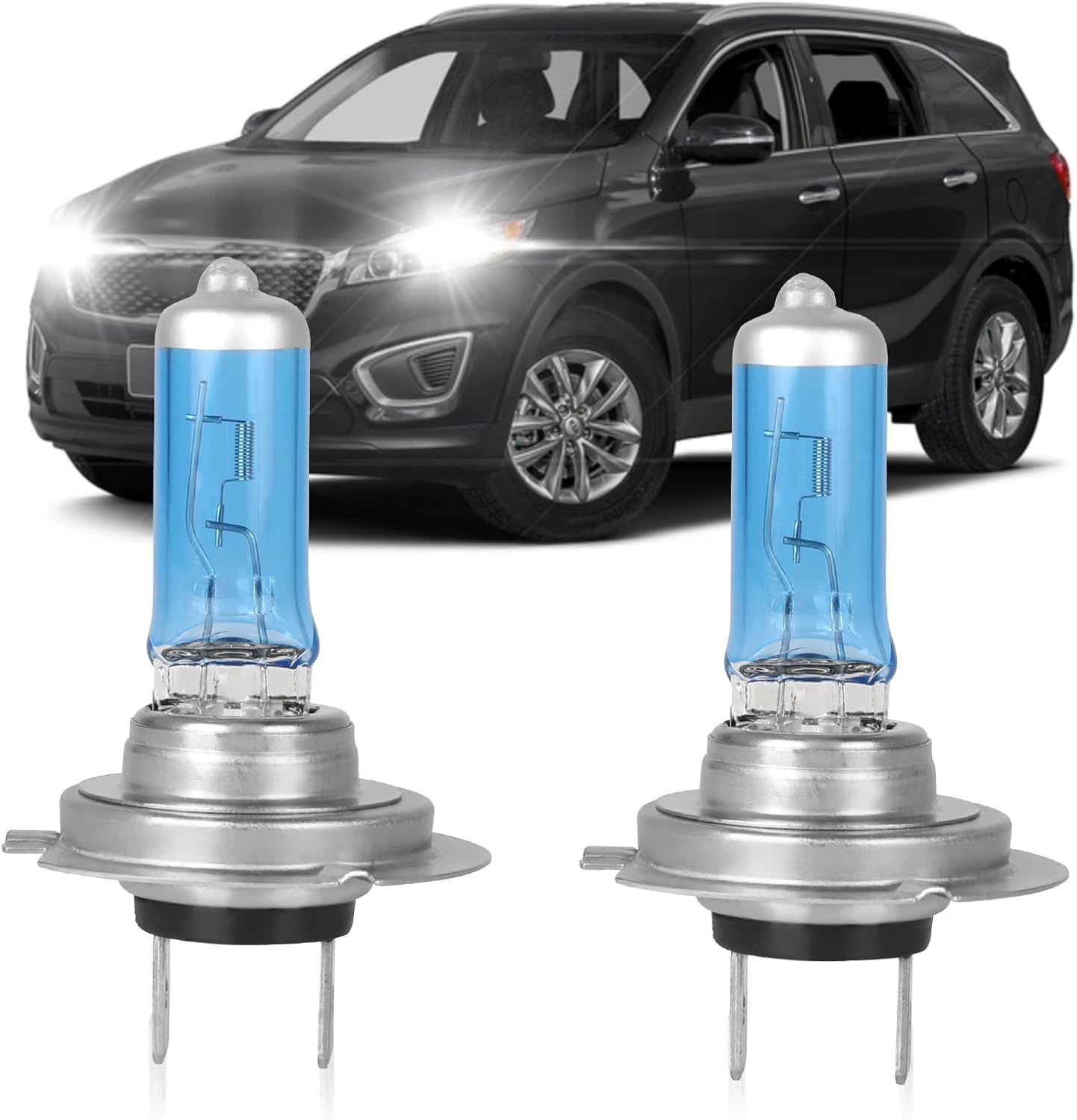Fit for Kia Sorento 2014-2018 High Performance Halogen Headlight Bulbs,H7 High/Low Beam Headlamp Replacement Bulbs Kit, Plug and Play,Pack of 2