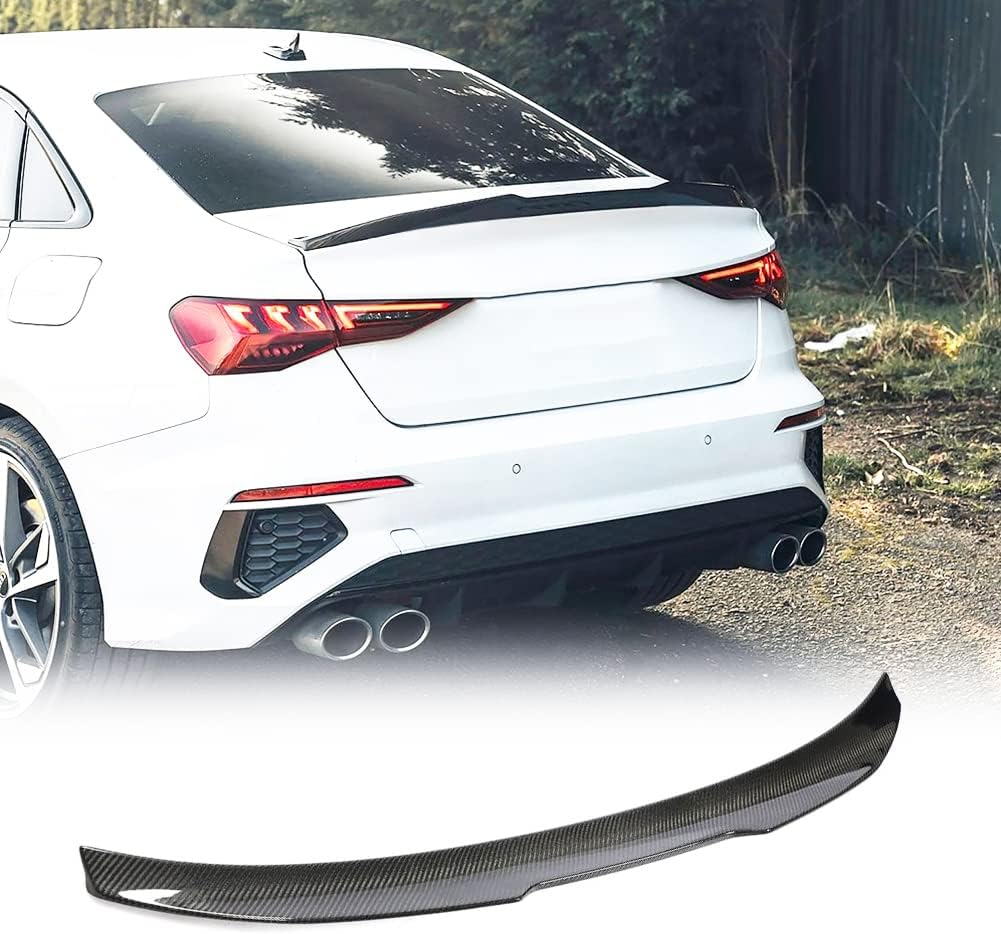 Carbon Fiber Trunk Spoiler Compatible with 2014-2020 Audi A3 S3 RS3 Sedan 4 Door, Exterior Duckbill Spoiler Wing Lip