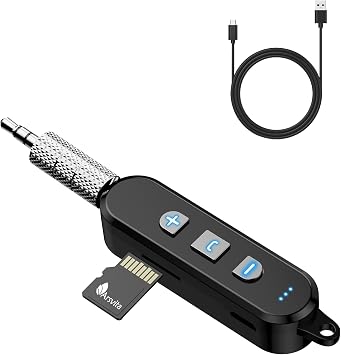 Arsvita Bluetooth Receiver Kit, Bluetooth 5.0 Portable Audio Adapter, Black