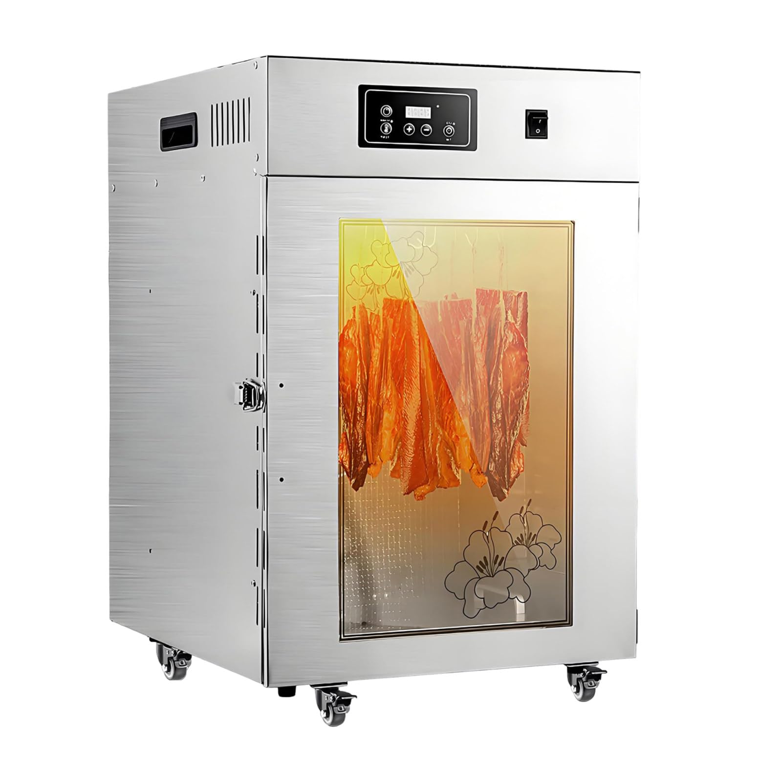 Máquina de Secado de Acero Inoxidable, Deshidratador Comercial De Acero Inoxidable para Biltong, 800 W, con Control Inteligente LED para Secar Biltong Y Carne