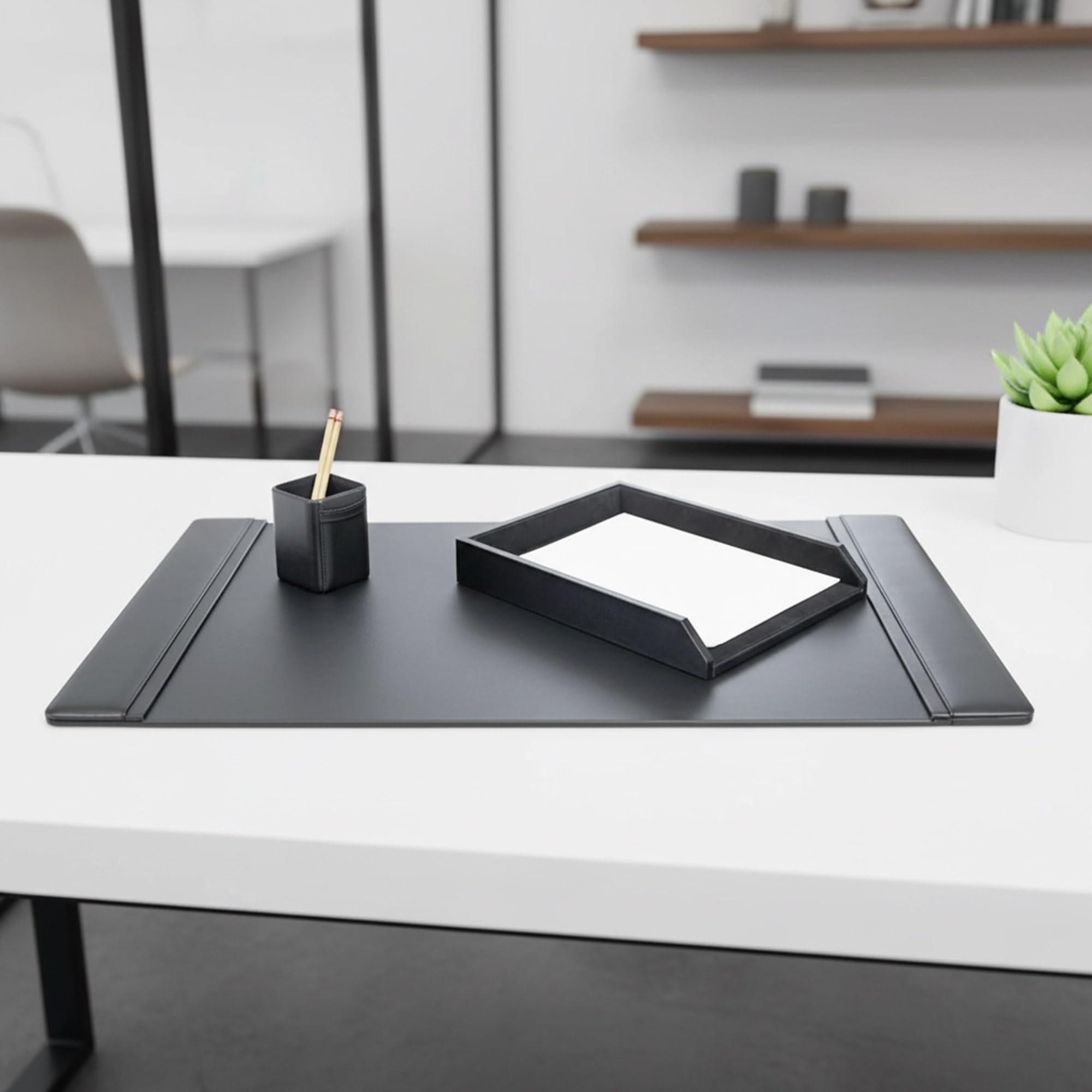 Dacasso Set da scrivania con Cuscino, Nero, 34 x 20, Pezzi