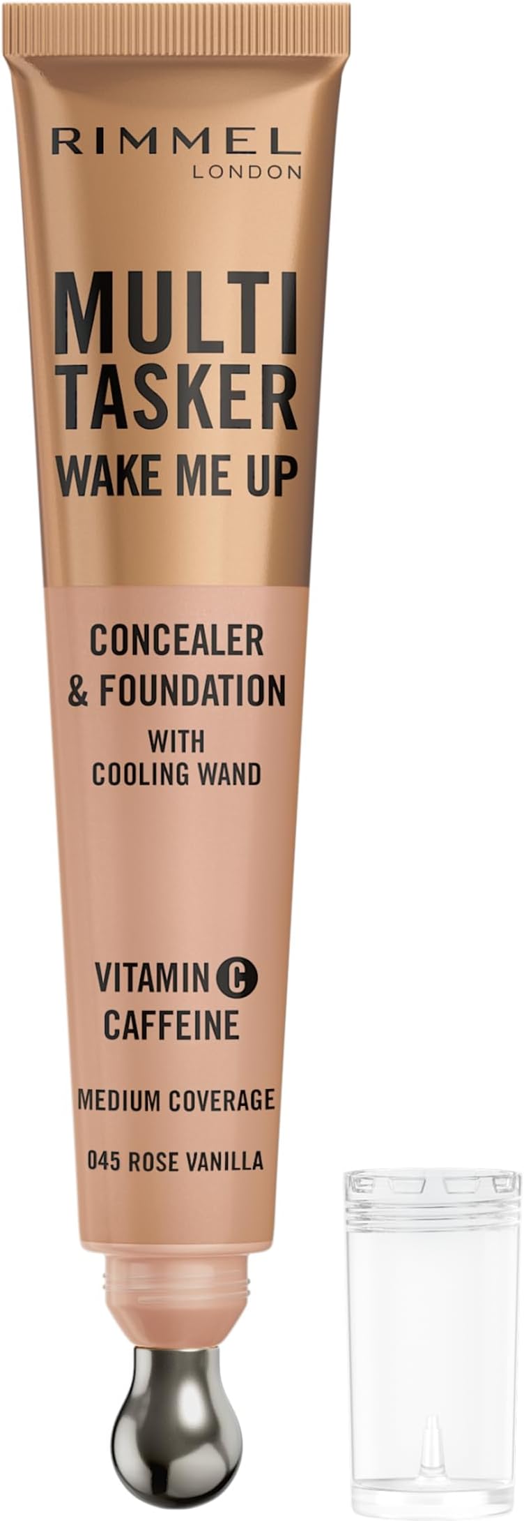 Multi-Tasker Wake Me Up, 45 Rose Vanilla, Concealer & Foundation, Brightens, Corrects, Buildable Coverage, Radiant Finish, Vegan Formula, 20ml