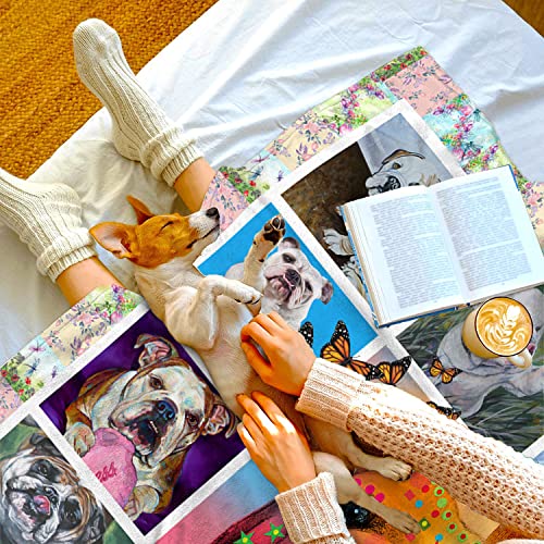 Bulldog Blanket Dog Print Fleece Blanket Bulldog Blankets Patriotic Throw Blanket Soft Microfiber Blanket Sofa Bed Birthday Gift For Mom Daddy Daughter (Large (80X60 Inches)) #TOP2