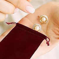 Vista 8 de 10 bolsas de regalo de terciopelo con cordón de 3.5x4.7 in reutilizables para dulces, bodas, fiestas, recuerdos de San Valentín, rojo