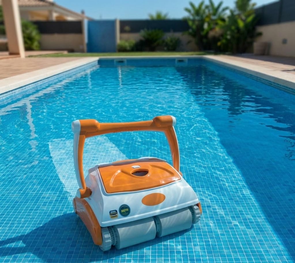 Suinga Robot limpiafondos automatico Bora Smart | para Suelo Paredes y Linea de flotacion | Cobertura 80 m² y Limpieza Completa