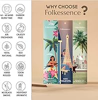 Vista 3 de Folkulture Varillas de incienso con soporte (120 varillas) Juego de 6 varillas de incienso prémium para aromaterapia Sin carbón, orgánico,