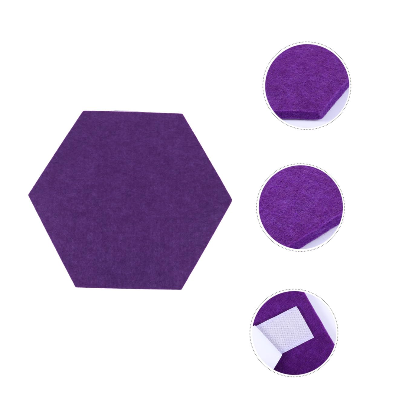 Uonlytech 10 Stück Sechseckige Filz Pinnwände Violett für Zuhause mit Fotoanzeige und Selbstklebender Rückseite im Modernen Einfachen Design