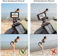 Vista 3 de SUREWO Mochila para mochila con gancho universal en J de bola compatible con GoPro Hero 13/12/11/10/9/8/7/(2018)/6/5 Negro, DJI Osmo Action 5