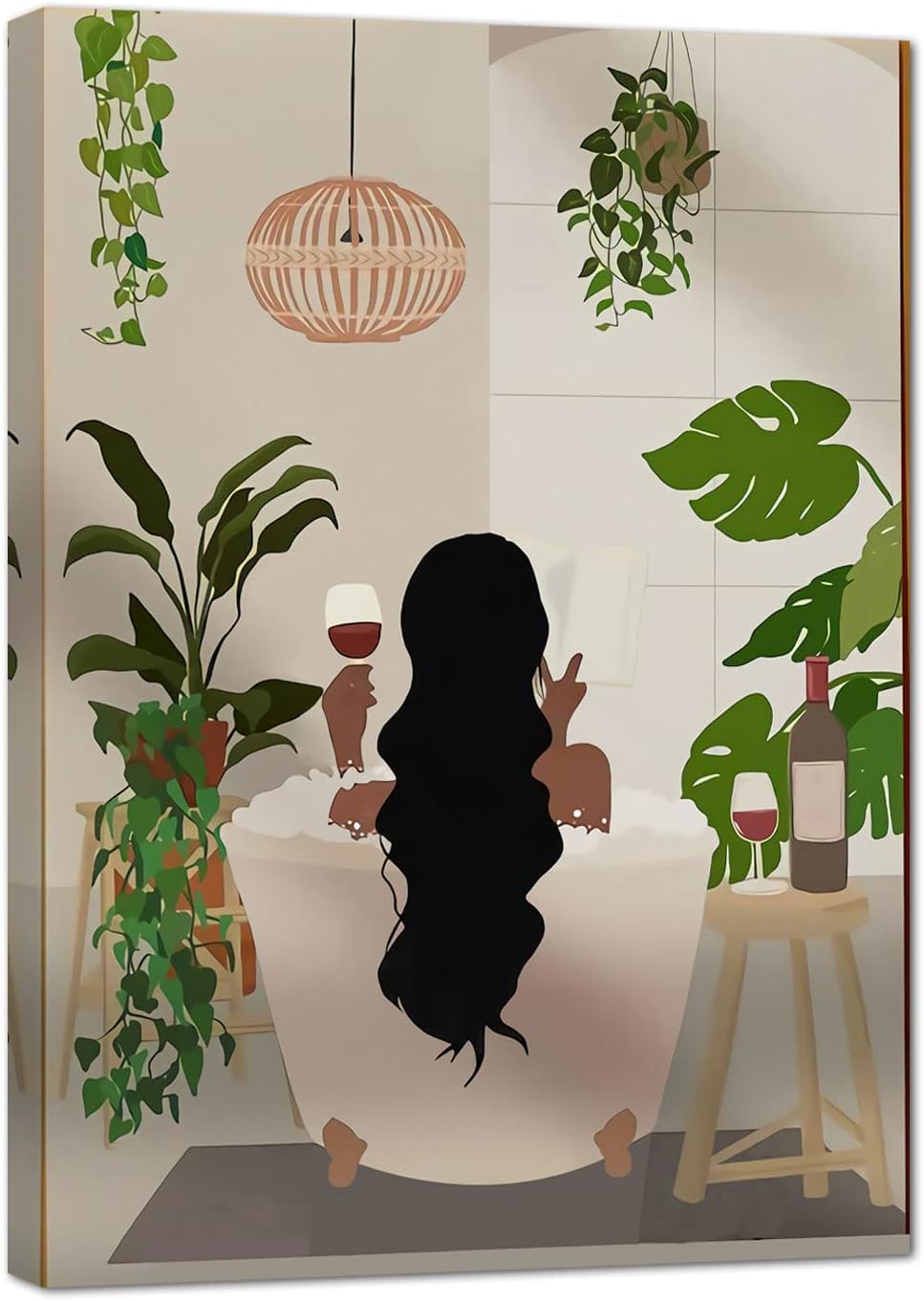 Mokihidream African American Boho Wall Art, Black Women Art