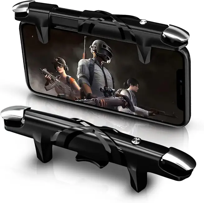 Bukela Gaming Triggers Fit for PUBG Pulse Automatic High Frequency Click 4 Speed Mobile Game Controller Fits for IOS/Android Aim Button Shooter Joystick Fit for COD/PUBG/ROS and Many Other Game Black