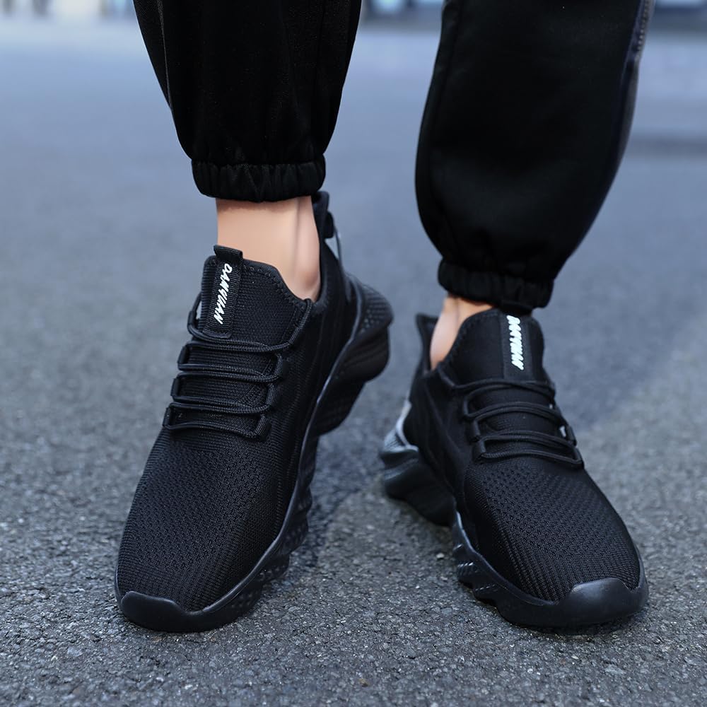 Tvtaop Shoes Men's Running Shoes, Sports Shoes, Street Running Shoes, Trainers, Walking Shoes, Jogging Shoes, Trail Running Fitness Shoes 43 EU 13 Schwarz