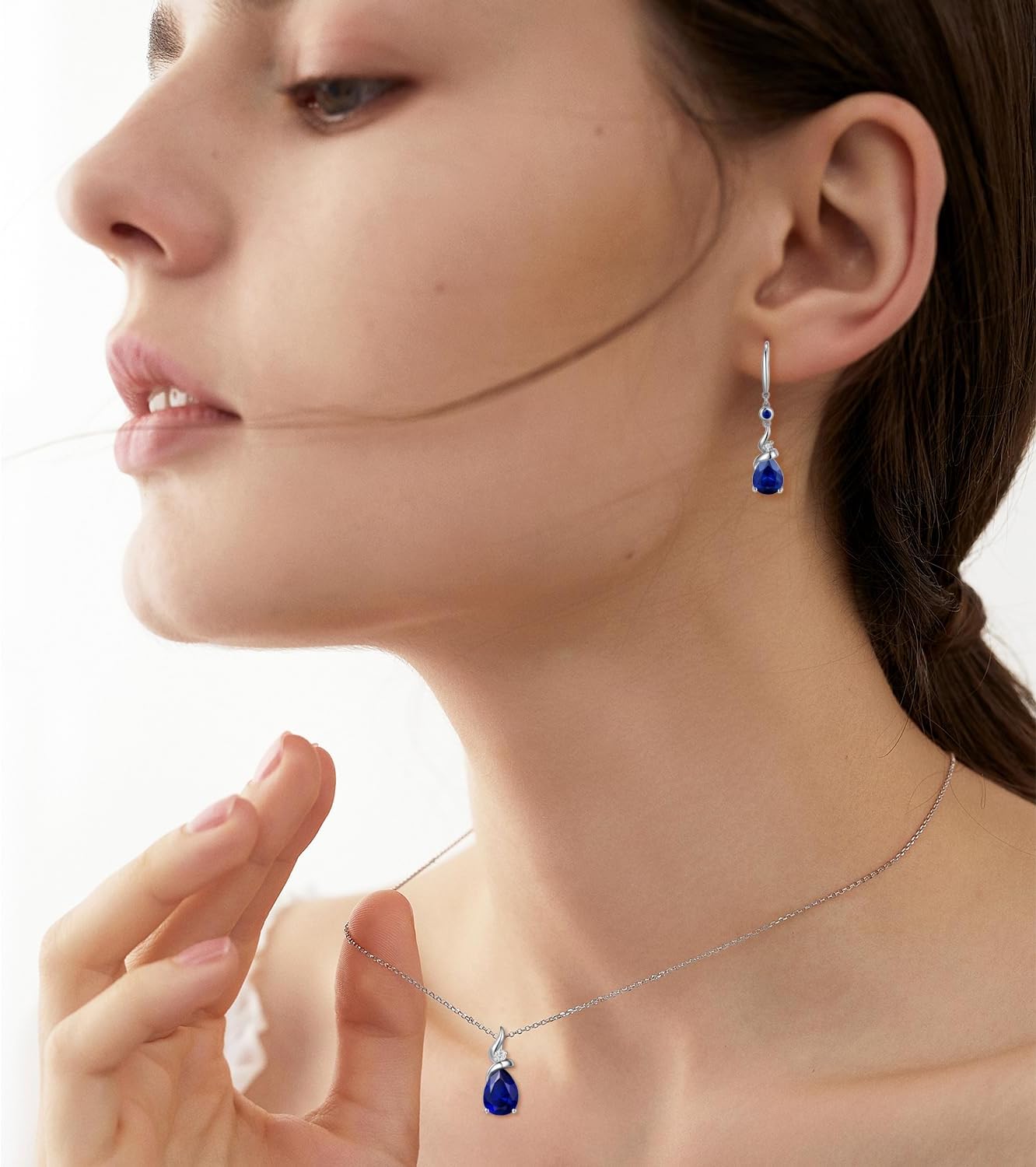 FANCIME Women Drop Earrings 925 Sterling Silver with Pear Gemstone Dangle Birthstone Earring Fine Jewelry Birthday Gifts for Women - Image 3