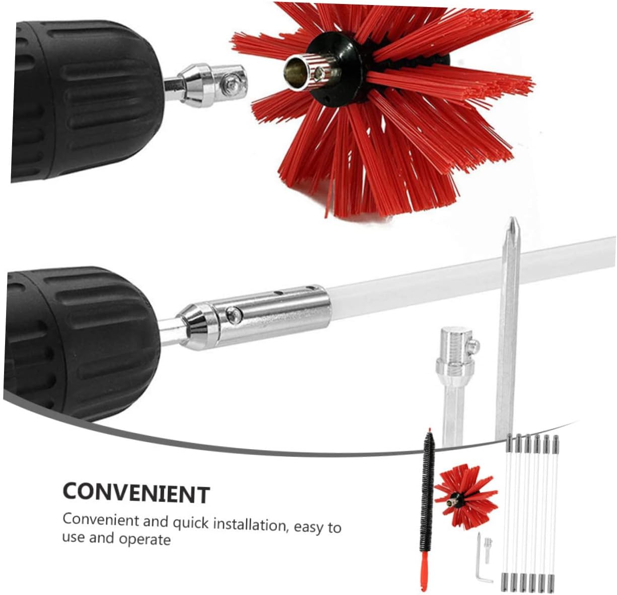 ERINGOGO Chimney Sweep Brush Vent Cleaning Brush Fireplace Flue Cleaning Tool Accessories Chimney Kit