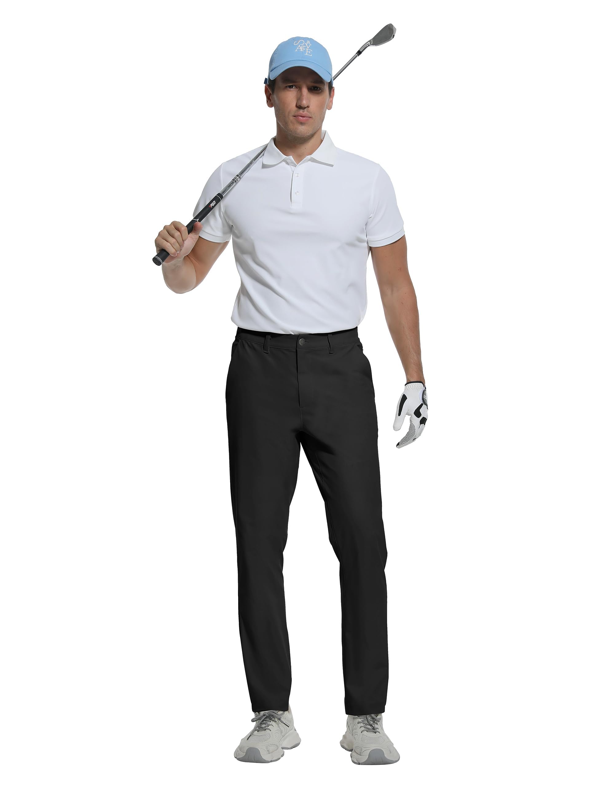 Pantalones de Golf para Hombre elásticos y Ligeros con Bolsillos versátiles para Trabajo Ocio y Uso Diario