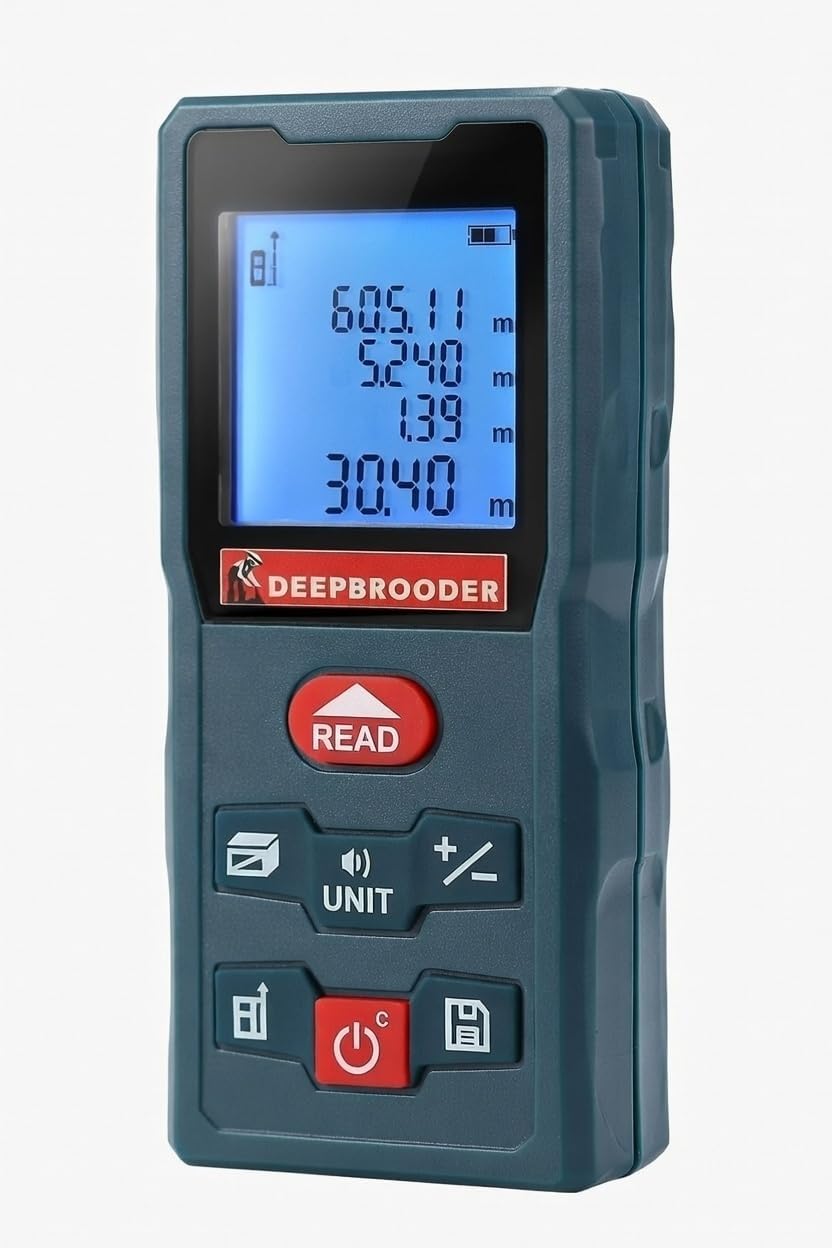 - Professional Laser Distance Meter 60m| ±2mm Accuracy|Front and Rear Benchmark| Area,Volume,Pythagorean|Direct Li-Charging|Large High-Definition Screen |50 Set Data Store|1 Year Warranty