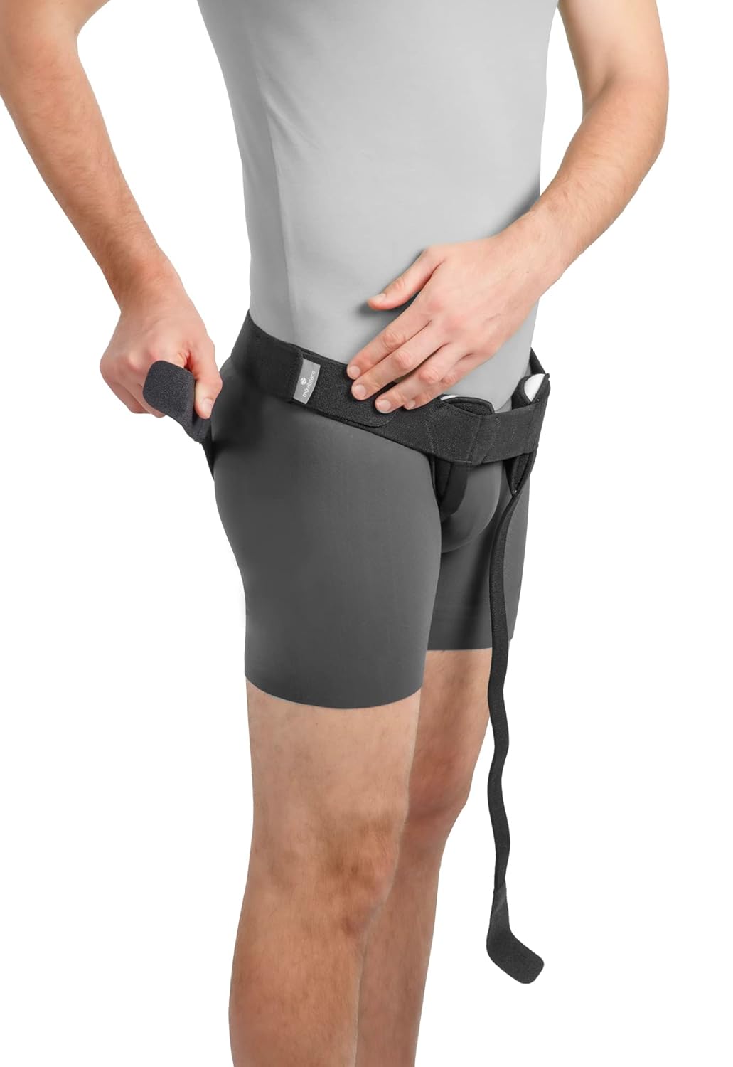 Movibrace Inguinal Hernia Belt for Men & Women | Adjustable Groin Hernia Support Truss | Left, Right or Bilateral | Low Profile, Discreet Under Clothing - Double Sided Medium Black