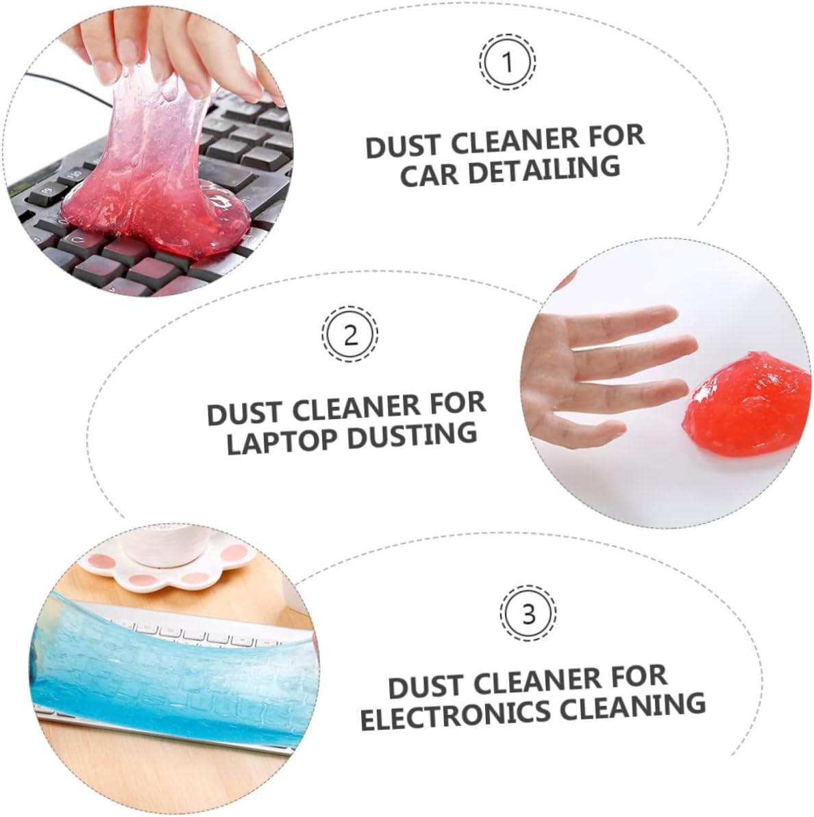 SHOWERORO Keyboard Cleaning Gel 20PC Dust for Laptops and Desktops Electronics Cleaning Tool for Effective Dust Removal Safe for Surfaces Random Color