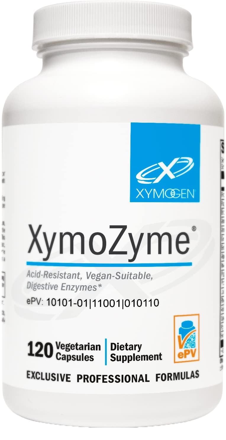 XYMOGEN XymoZyme - Digestive Enzymes for Women and Men with Protease & Bromelain - Acid Resistant, Vegan Digestive Enzymes for Gut Health & Bloating Relief (120 Capsules)