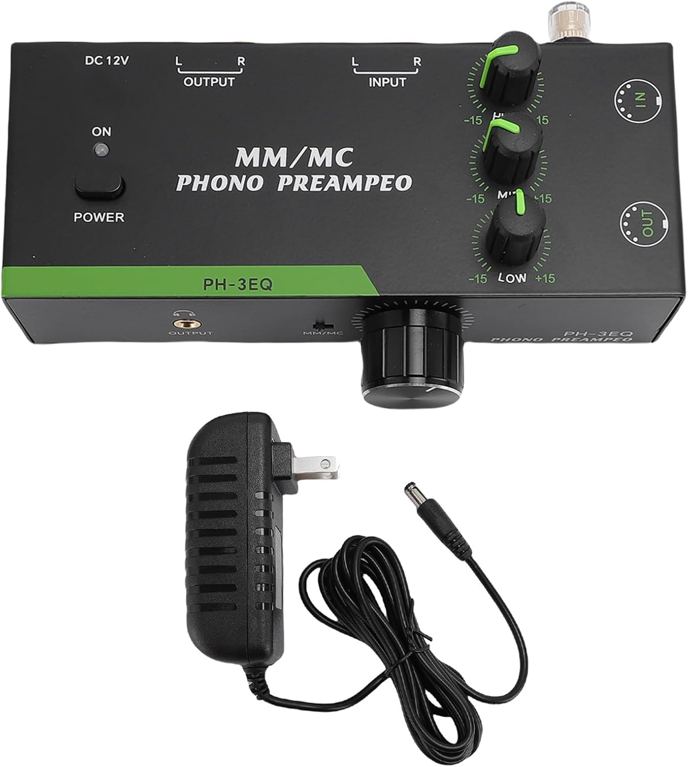 GOWENIC Phono Preamp, 3.5mm Headphone Output, 5 Pin XLR Input Output, with Pure and Balanced Sound, for Enjoyable Listening (US Plug)