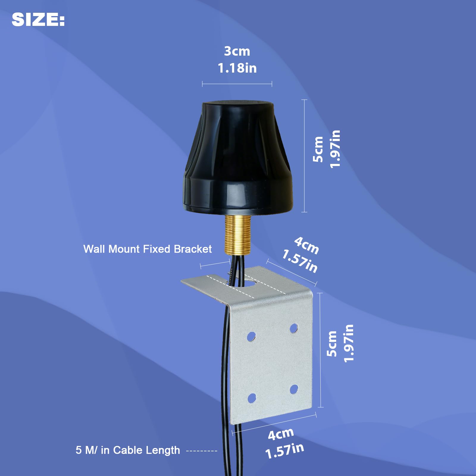 Antenna Esterna 2x2 MIMO 5G LTE 600-6000 MHz Compatta Omnidirezionale ad Alto Guadagno con Cavo equivalente lmr100 Connettori SMA Maschio e 2 Adattatori TS9 per Router 5G/4G Hotspot Netgear
