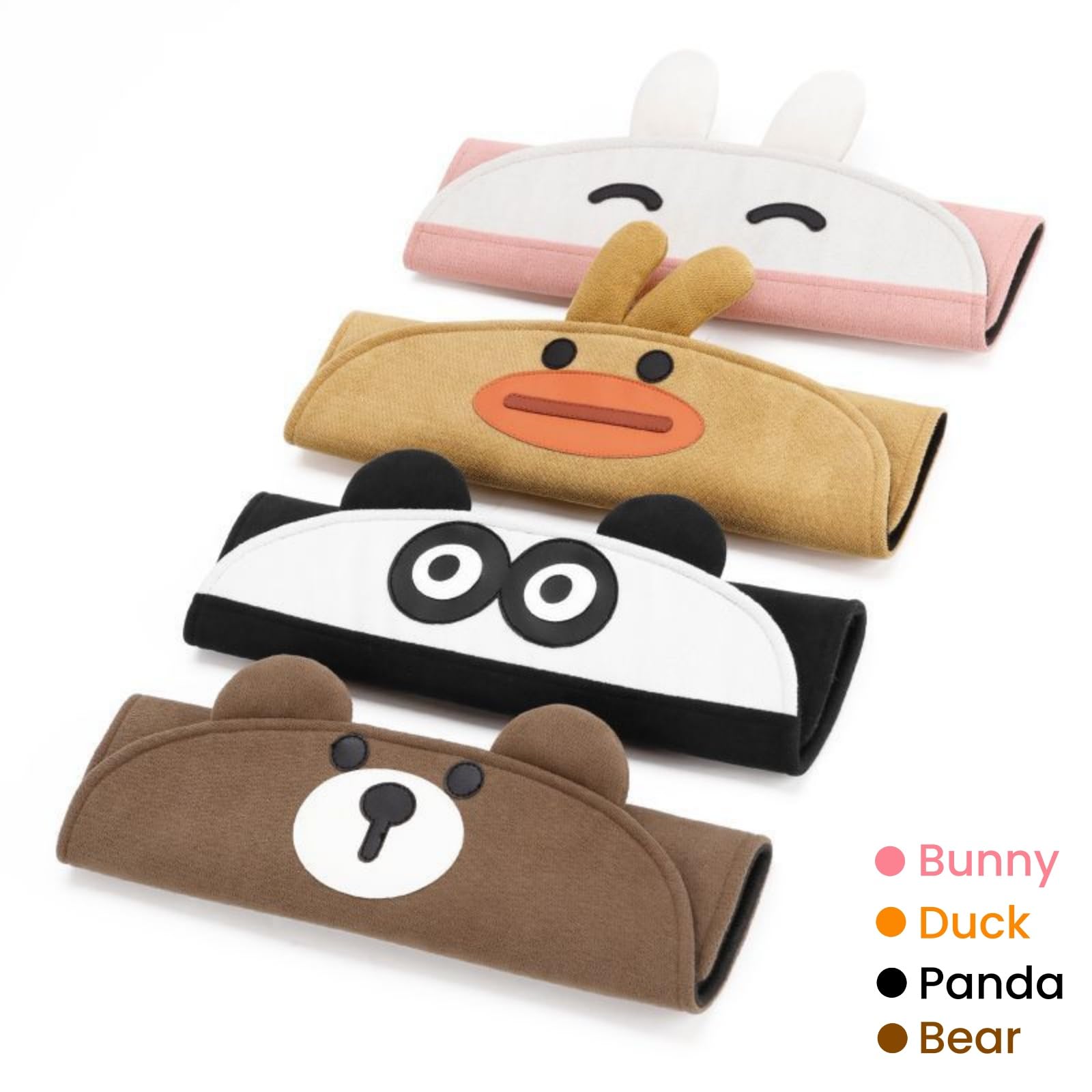 2 coperture per cintura di sicurezza, con simpatici animaletti in stile cartone animato, per bambini e donne, morbide coperture per cintura di sicurezza, cuscino per cintura di sicurezza,