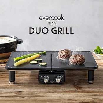 Amazon | evercookDECO ホットプレート DUO GRILL 温度調節機能